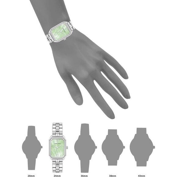 Women\'s Mint Green Stainless Steel Water Resistant Bracelet Adjustable Watch